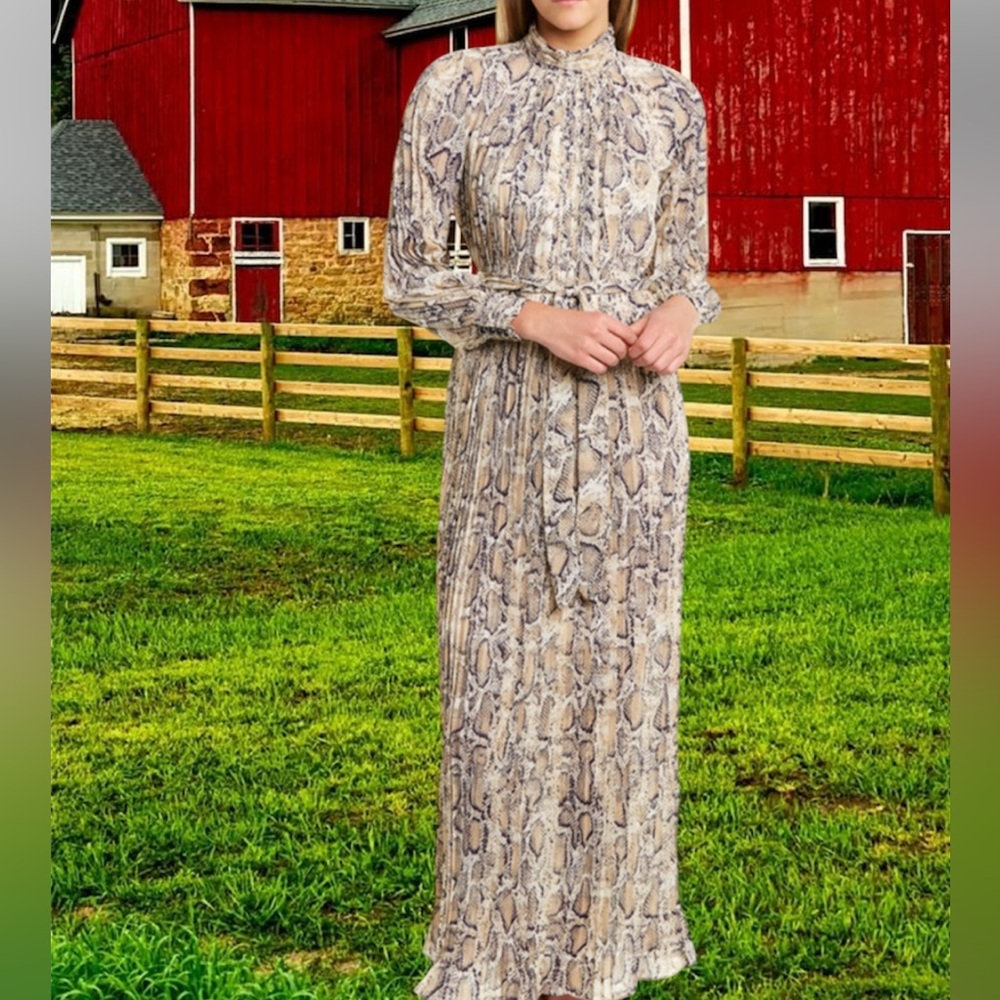 Gracia beautiful animal print maxi flowy dress from Bloomingdale’s. Worn once